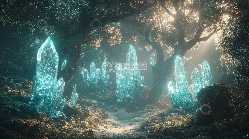 高清大图下载【趣麦麦图】神秘森林水晶