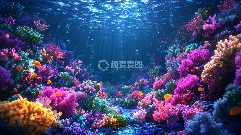 高清大图下载【趣麦麦图】海底珊瑚礁景观