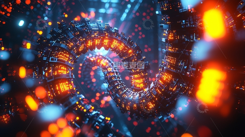 高清大图下载【趣麦麦图】抽象科技感螺旋