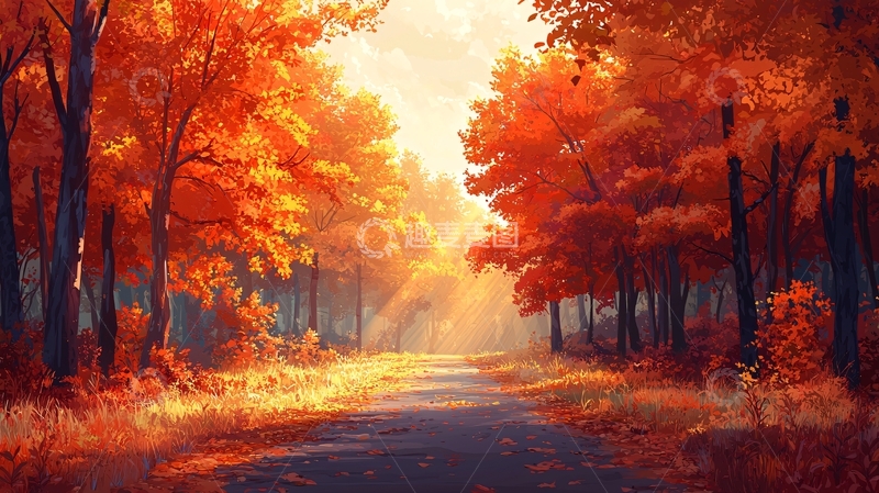 高清大图下载【趣麦麦图】秋日森林小路