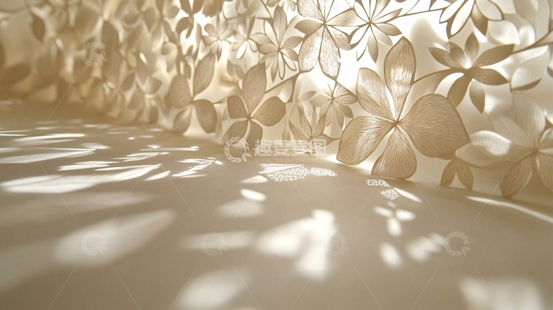 高清大图下载【趣麦麦图】镂空花纹窗帘透光效果