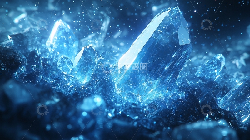 高清大图下载【趣麦麦图】蓝色晶体