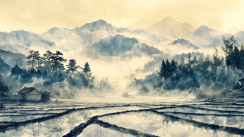 高清大图下载【趣麦麦图】水墨画山水
