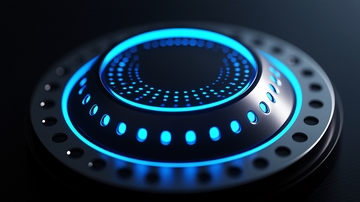 科技感蓝色圆形按钮