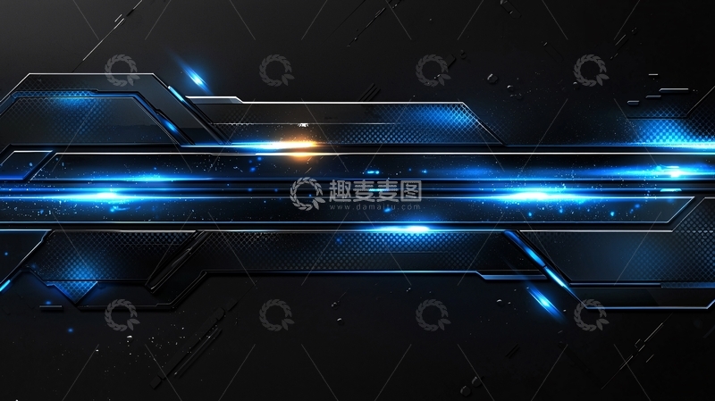 高清大图下载【趣麦麦图】科技感蓝色光效背景