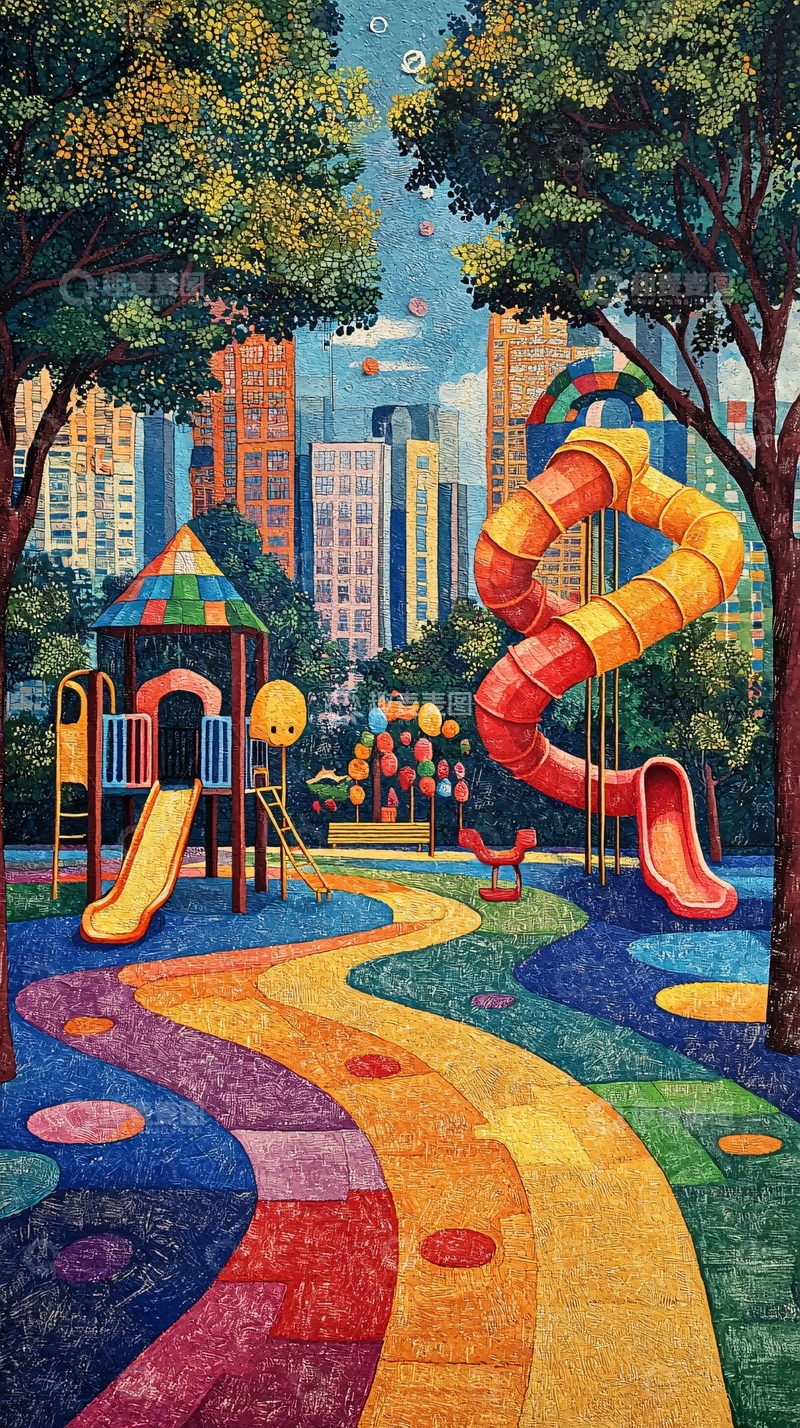 高清大图下载【趣麦麦图】童趣多彩的城市公园