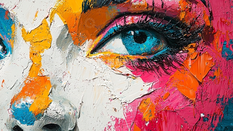 高清大图下载【趣麦麦图】油彩妆容女人特写