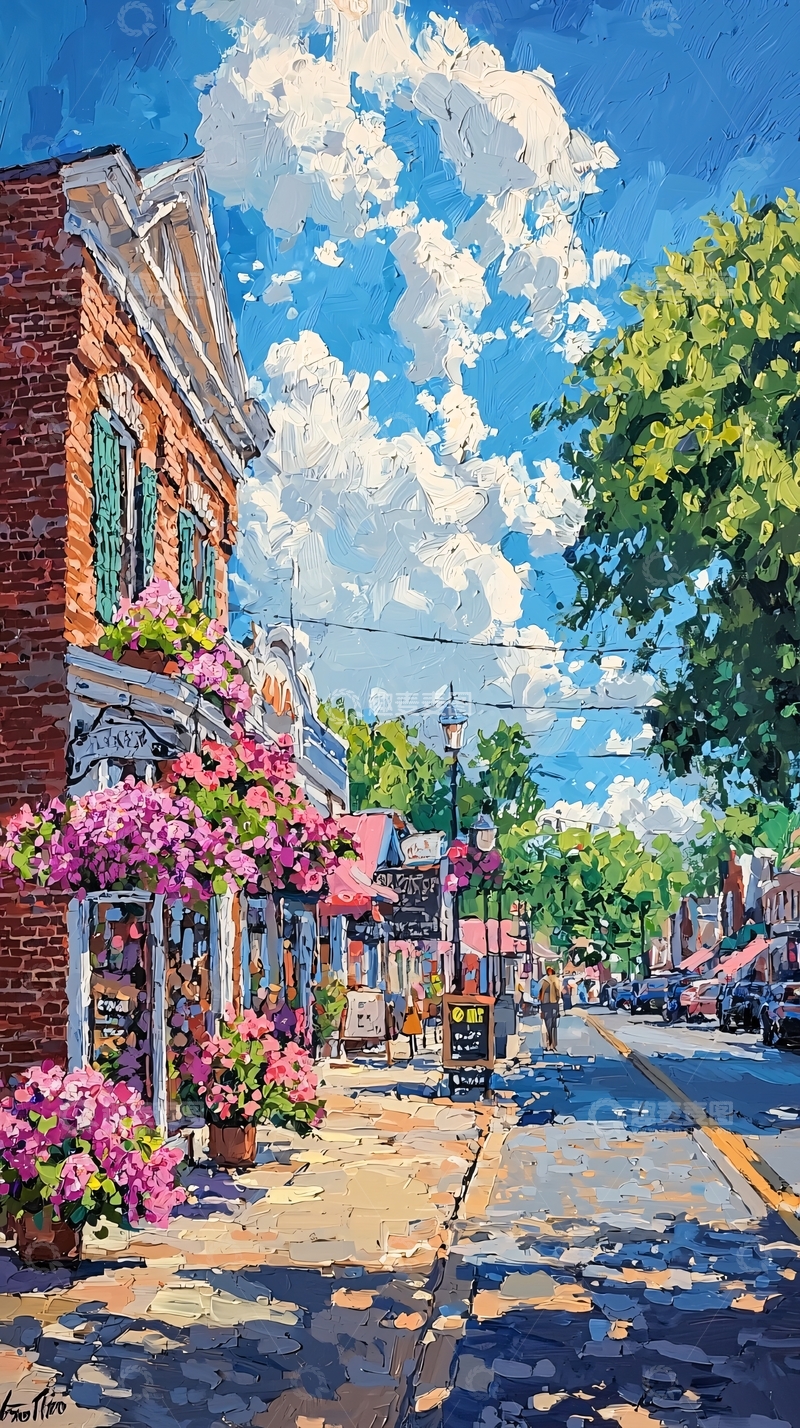 高清大图下载【趣麦麦图】阳光明媚的街道风景