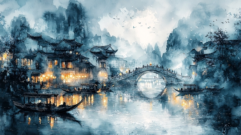 高清大图下载【趣麦麦图】水墨江南