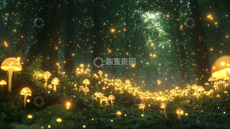 高清大图下载【趣麦麦图】萤火虫森林37