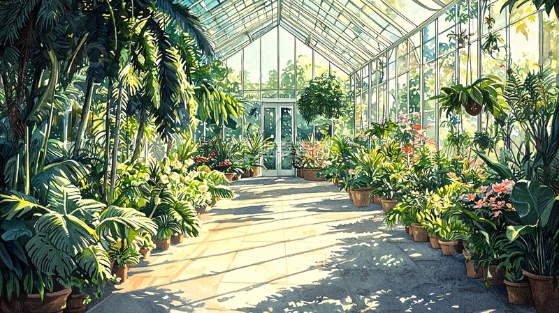 高清大图下载【趣麦麦图】阳光洒进玻璃温室