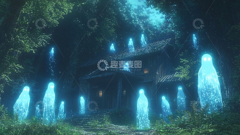 高清大图下载【趣麦麦图】幽暗森林古宅鬼影