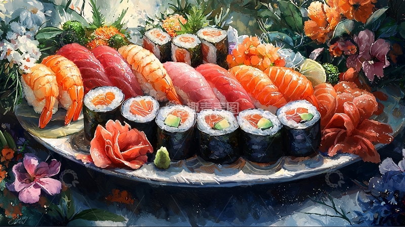 高清大图下载【趣麦麦图】精美寿司盛宴