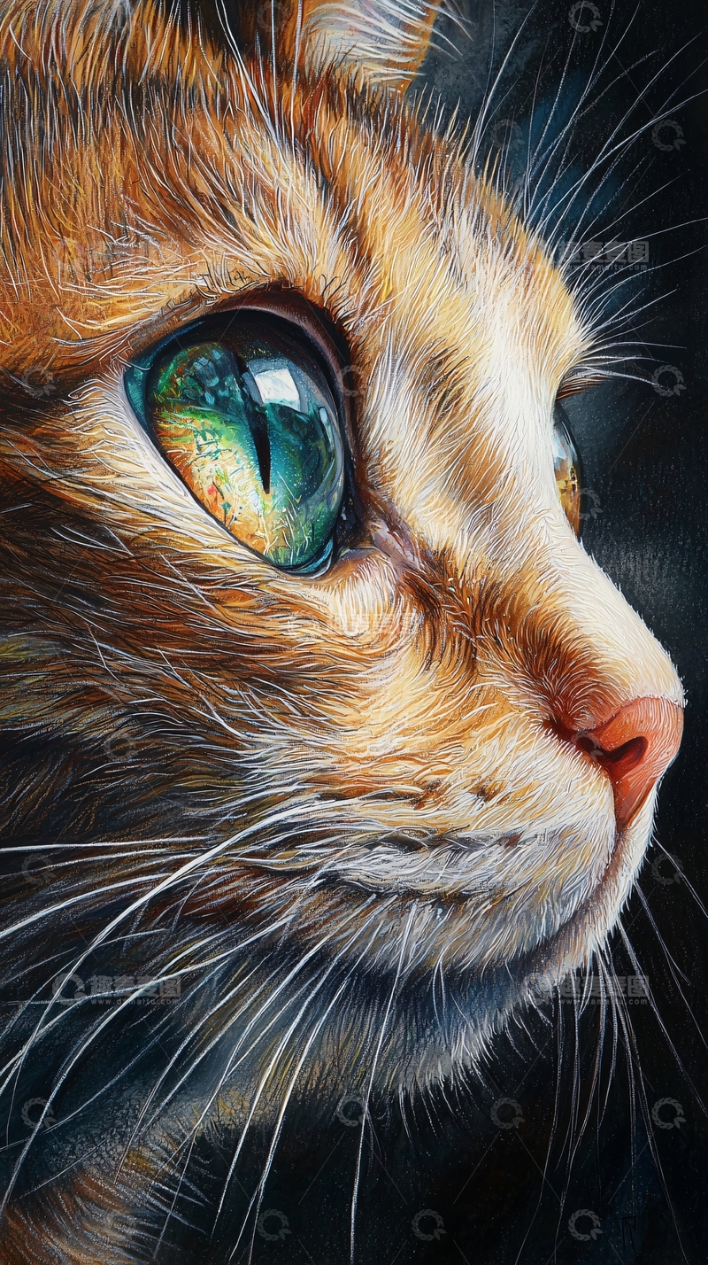 高清大图下载【趣麦麦图】高清猫咪侧脸特写