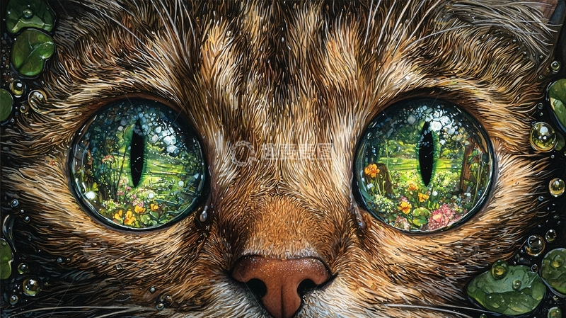 高清大图下载【趣麦麦图】猫眼中的花园风景