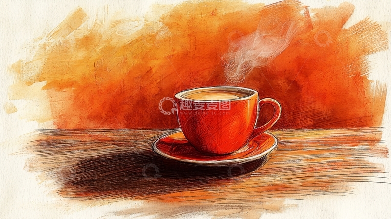 高清大图下载【趣麦麦图】红杯咖啡