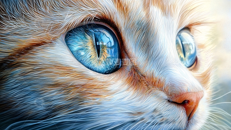 高清大图下载【趣麦麦图】蓝眼睛猫咪特写
