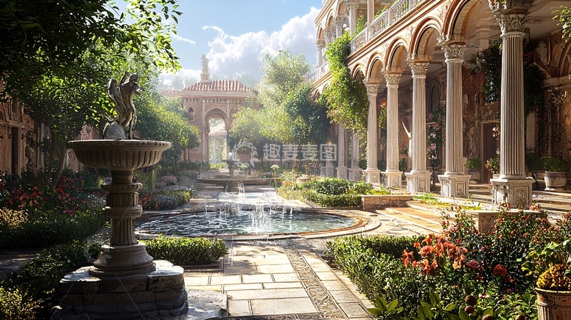 高清大图下载【趣麦麦图】意大利风格庭院