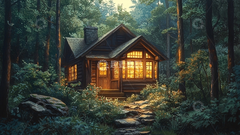 高清大图下载【趣麦麦图】森林小屋