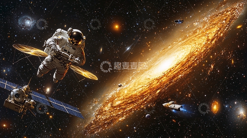 高清大图下载【趣麦麦图】宇航员太空漫步