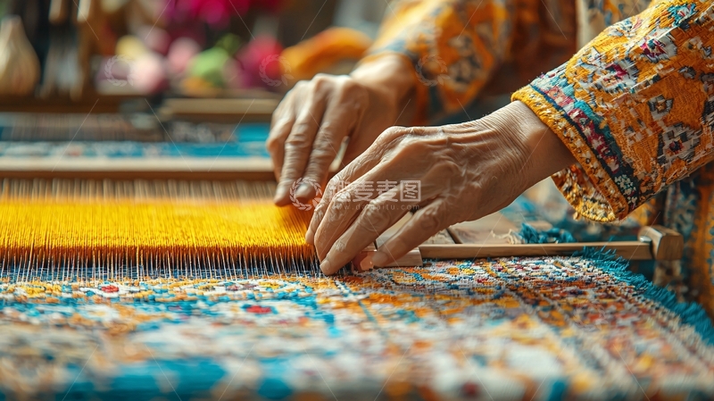 高清大图下载【趣麦麦图】双手织布