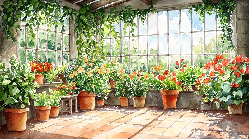 高清大图下载【趣麦麦图】阳光充足的花园温室