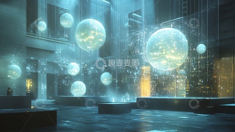 高清大图下载【趣麦麦图】未来科技感室内场景