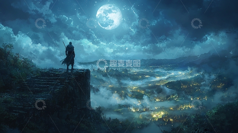 高清大图下载【趣麦麦图】月夜孤影