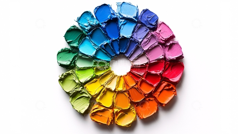 高清大图下载【趣麦麦图】彩色颜料色轮