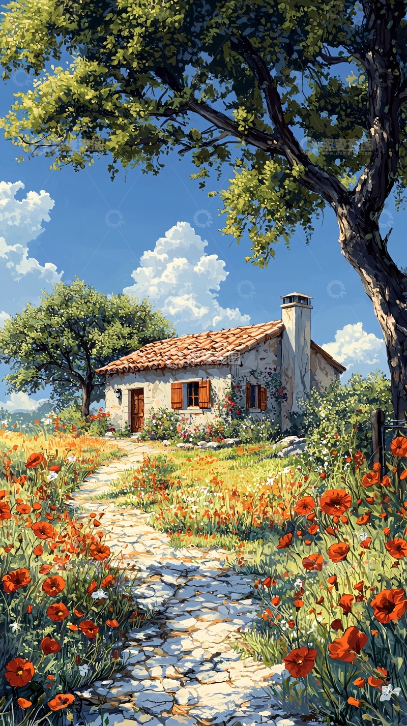 高清大图下载【趣麦麦图】田园风光小别墅