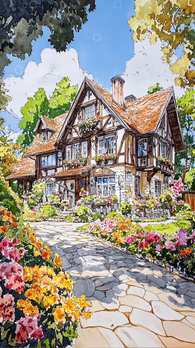 高清大图下载【趣麦麦图】水彩画