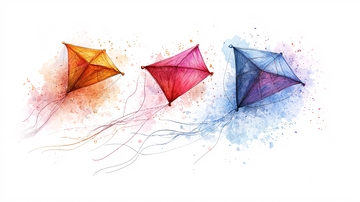 水彩风筝