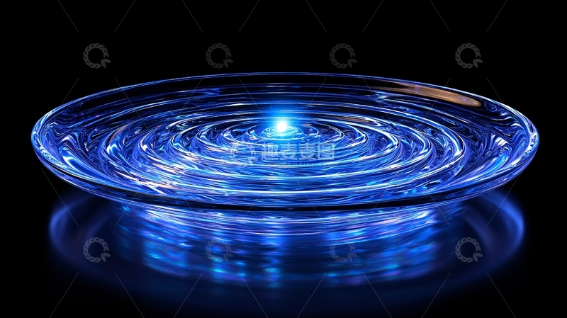 高清大图下载【趣麦麦图】蓝色光圈水纹盘