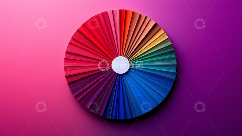 高清大图下载【趣麦麦图】彩色扇形色卡