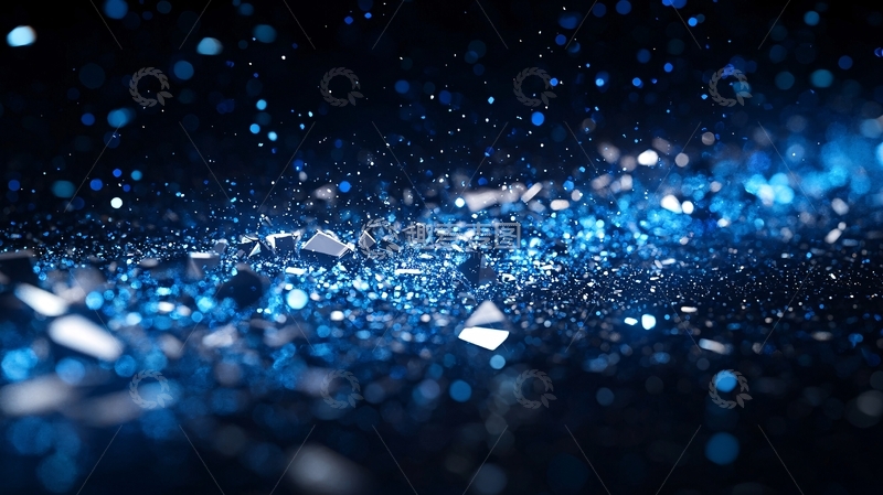 高清大图下载【趣麦麦图】蓝色晶体碎片