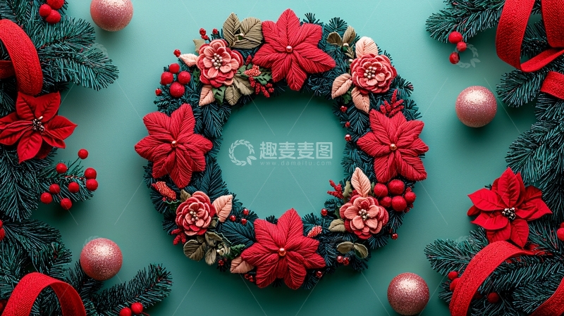 高清大图下载【趣麦麦图】圣诞花环