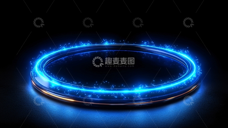 高清大图下载【趣麦麦图】蓝色发光圆环