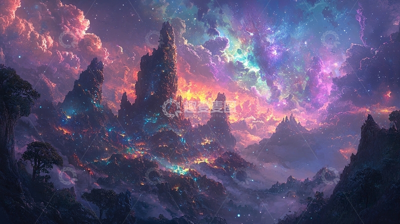 高清大图下载【趣麦麦图】梦幻奇幻山峰