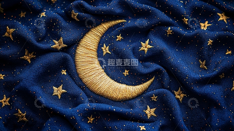 高清大图下载【趣麦麦图】蓝色星空月亮