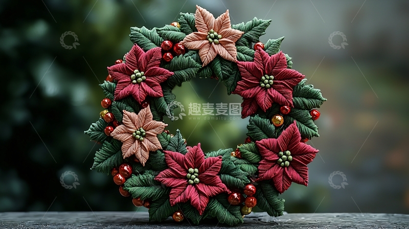 高清大图下载【趣麦麦图】圣诞花环