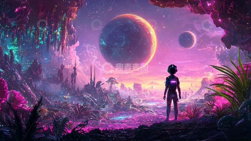 高清大图下载【趣麦麦图】奇幻星球科幻场景
