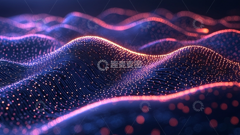 高清大图下载【趣麦麦图】抽象波浪数据流