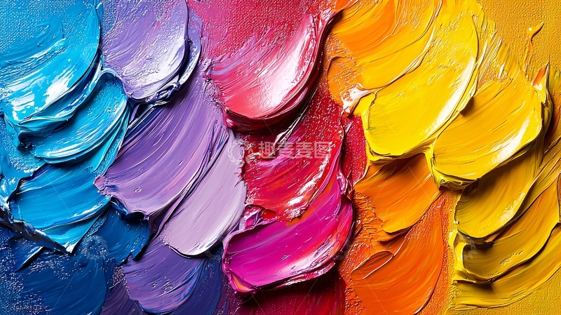 高清大图下载【趣麦麦图】油画颜料色彩肌理