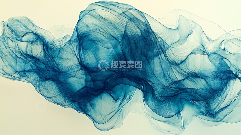 高清大图下载【趣麦麦图】蓝色轻纱飘逸