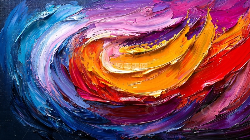 高清大图下载【趣麦麦图】油画肌理抽象画