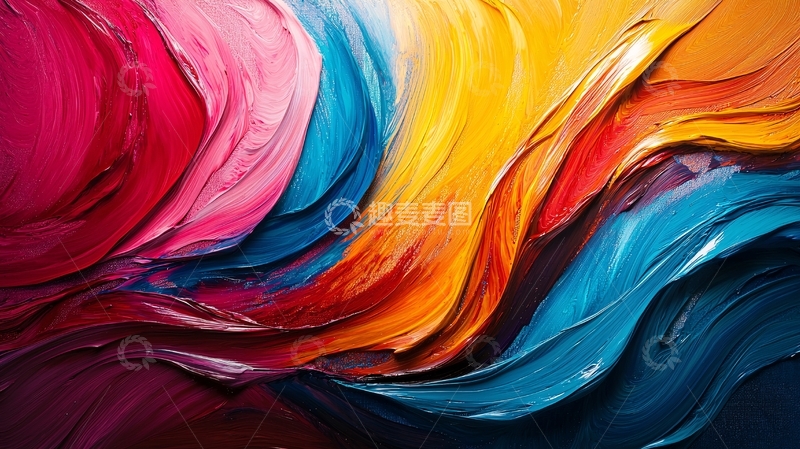 高清大图下载【趣麦麦图】色彩斑斓的油彩画