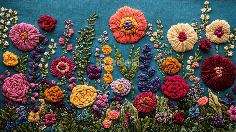 高清大图下载【趣麦麦图】-绣花布艺