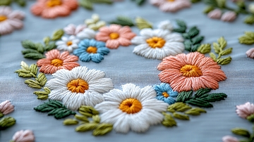 精美刺绣花环图案