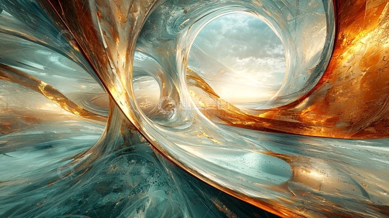 高清大图下载【趣麦麦图】抽象金属漩涡