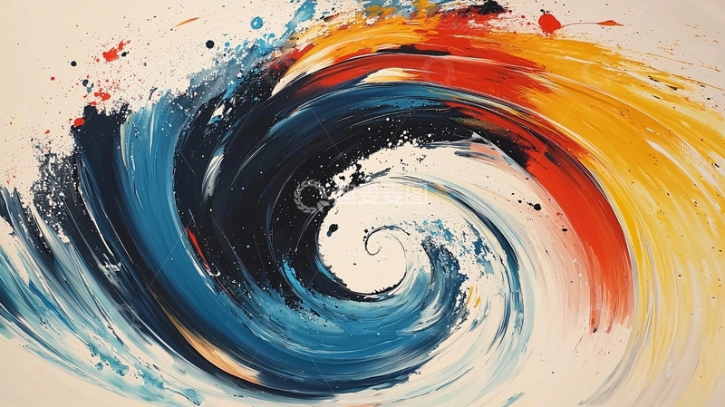 高清大图下载【趣麦麦图】抽象漩涡油画